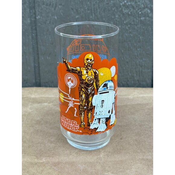 Star Wars 1977 Burger King Collector Glass C-3PO & R2-D2 Coca-Cola Vintage - Picture 1 of 5